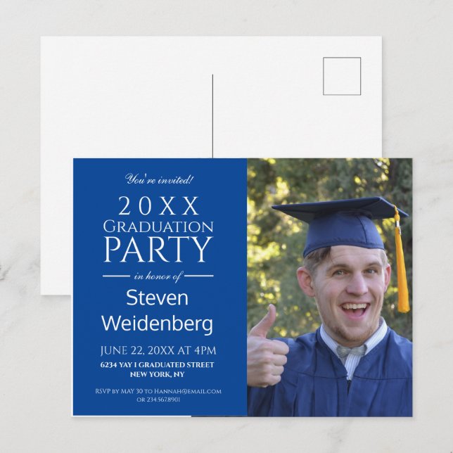 MODERN MALE BLUE 2025 STUDENTFEST INBJUDAN (Fram/baksida)