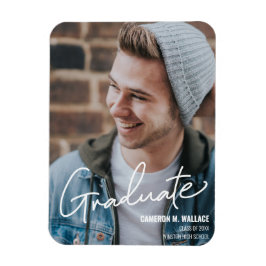 Modern Male Student Photo Announcement Magnet