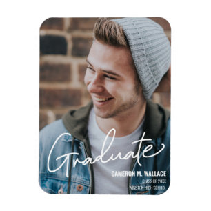 Modern Male Student Photo Announcement Magnet