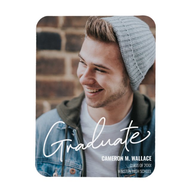 Modern Male Student Photo Announcement Magnet (Vertikal)