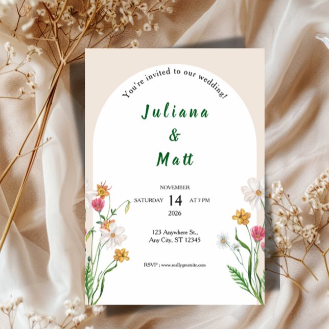 Modern Mall Bröllopsinspelningsmall  (Modern Outdoor Wedding Invitation | Clean Playful Typography Template)