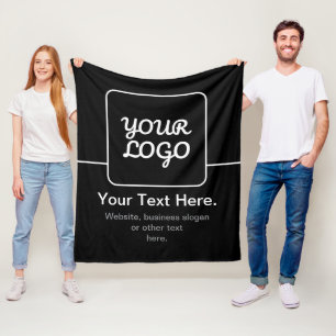 Modern mall för din logotyp Svart & Vit Fleecefilt