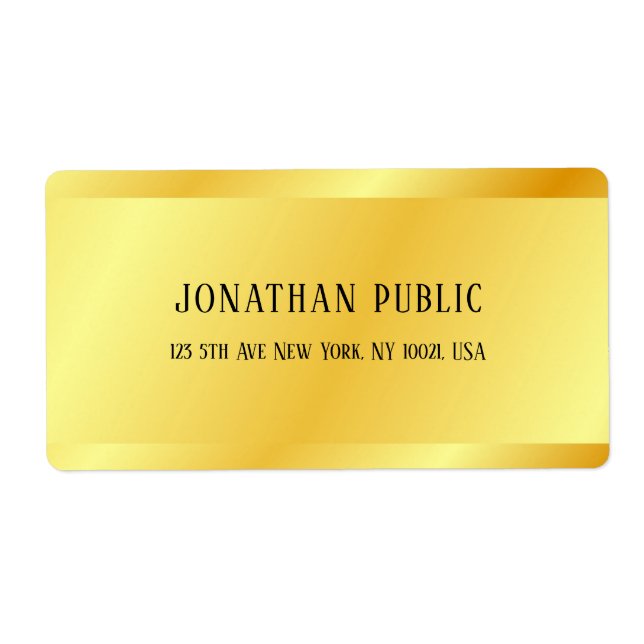 Modern mall för Eleganten Trendig Faux Guld Fraktsedel (Framsidan)