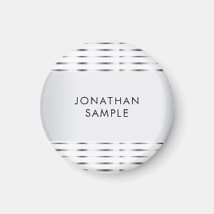 Modern mall för Faux Silver Glamor Elegant Modern  Magnet