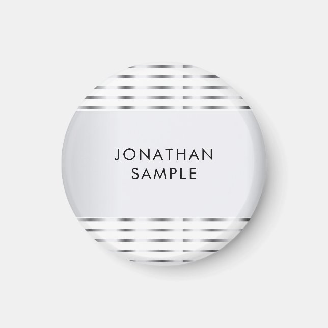 Modern mall för Faux Silver Glamor Elegant Modern  Magnet (Framsidan)