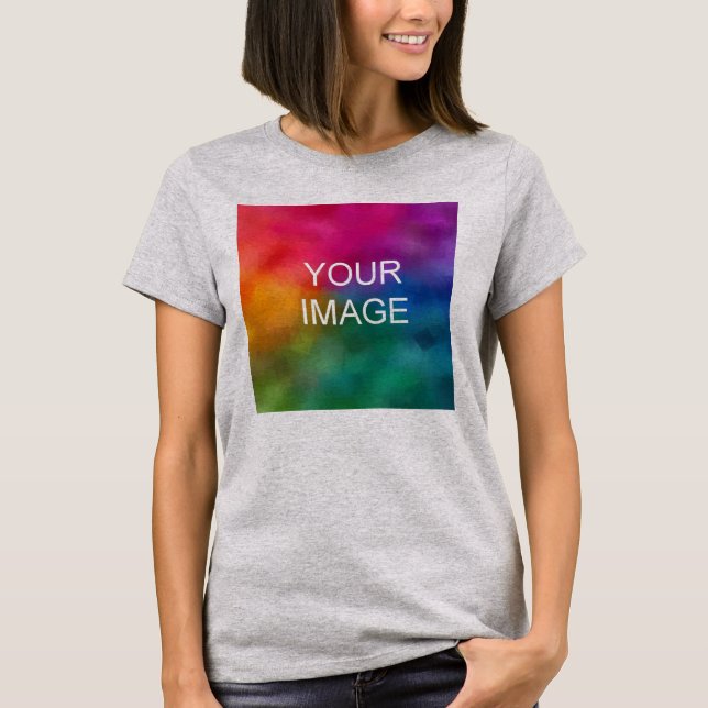 Modern mall för Light Steel Färg Elegant T Shirt (Framsida)