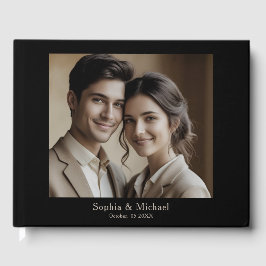 Modern Mall för minimal fotoutgång Bröllop Guest B Gästböcker