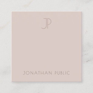 Modern mall för minimalistisk monogram-Elegant - e Fyrkantigt Visitkort