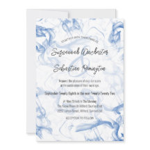 Modern mall för minimalistiskt blått Bröllop