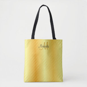 Modern mall för Monogram Faux Guld Elegant Tygkasse