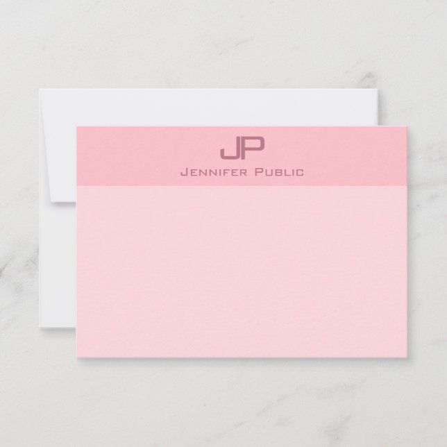 Modern mall för  monogram för minimalistisk Rosa (Framsida)