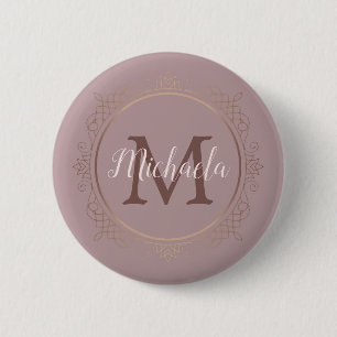 Modern mall för Monogram Ro Guld Elegant Knapp