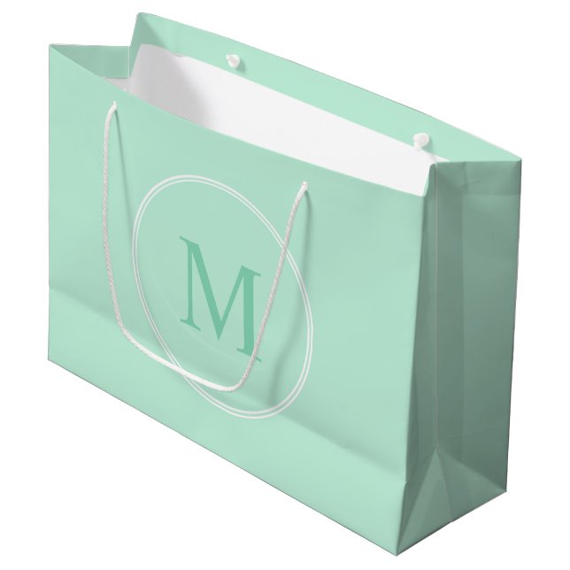 Modern mall för trendig Mint Grönt Färg Monogram M (Framsidan Vinklad)