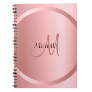 Modern mall Ro Guld Elegant Monogrammad Anteckningsbok