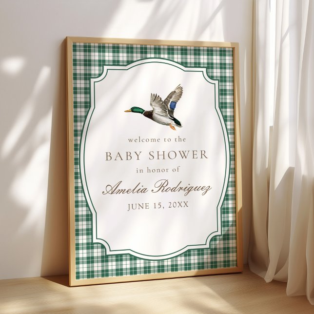 Modern Mallard Duck Gender Neutral Baby Shower Poster (Skapare uppladdad)