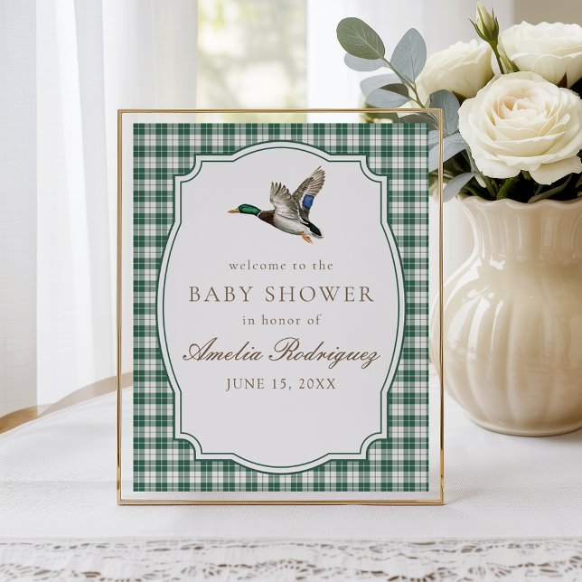 Modern Mallard Duck Gender Neutral Baby Shower Poster (Skapare uppladdad)
