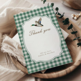 Modern Mallard Duck Gender Neutral Thank You Tilläggskort
