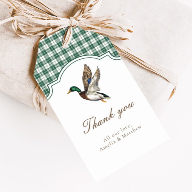 Modern Mallard Duck Neutral Baby Shower Favor Presentetikett (Skapare uppladdad)