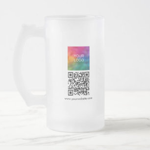 Modern mallplats för din anpassade logotyp QR-kod Frostat Ölglas