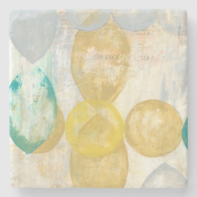 Modern målning av Abstrakt på tidningspapper Stenunderlägg (Framsidan)