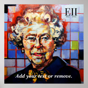 Modern målning av drottning Elizabeth II. Poster