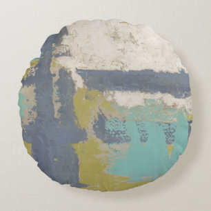 Modern målning för fritt uttryck rund kudde