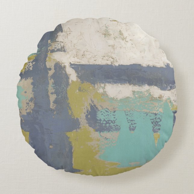 Modern målning för fritt uttryck rund kudde (Framsidan)