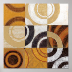 Modern målning med cirkulärt Mönster Poster