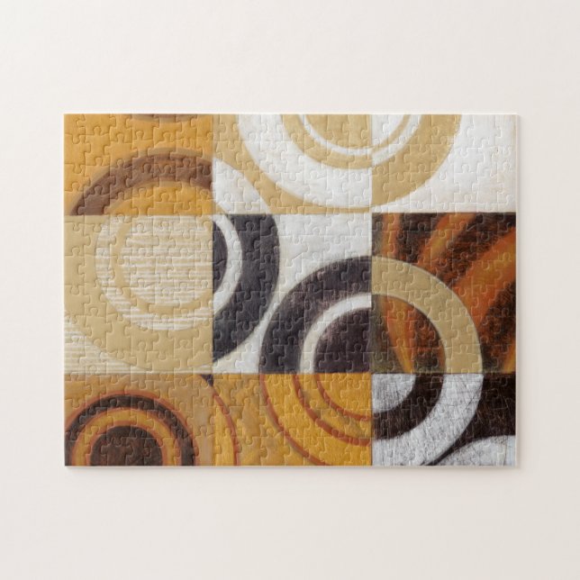 Modern målning med cirkulärt Mönster Pussel (Horisontell)