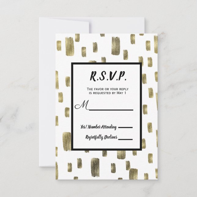 Modern målningsborste Guld Koppar Brons RSVP Svar (Framsida)