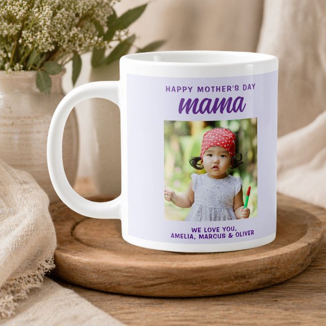 Modern Mama Barn Foto Mors Dag  Jumbo Mugg (Skapare uppladdad)