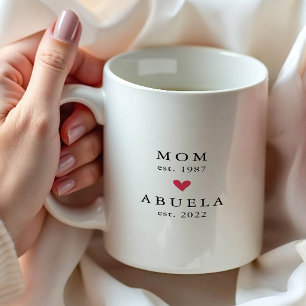 Modern Mamma Abuela År Est. Kaffe Mugg