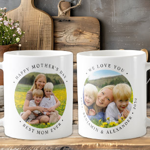 Modern MAMMA anpassad 2-fotoljud i Mors dag Kaffemugg