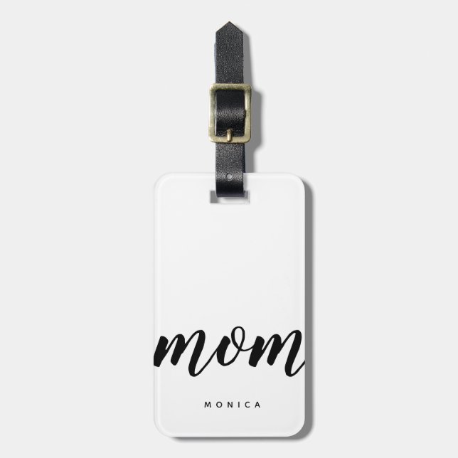 Modern Mamma Black and White Minimalist Bagagebricka (Vertikal Framsida)