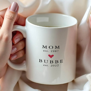Modern Mamma Bubbe År Est. Kaffe Mugg