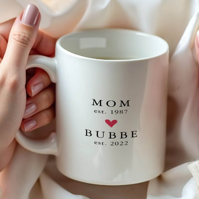 Modern Mamma | Bubbe År Est. Kaffe Mugg (Skapare uppladdad)