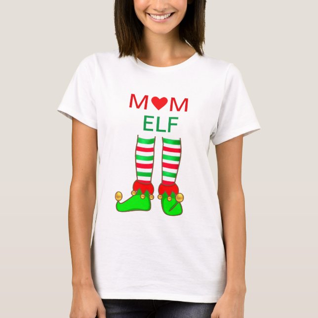 Modern Mamma Elf-jul T Shirt (Framsida)