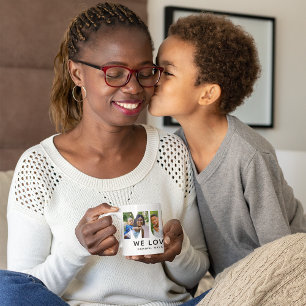 Modern Mamma Foto Bokstav Vi Älskar Dig Kaffemugg
