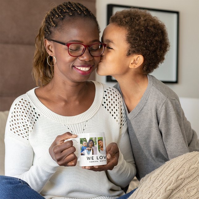 Modern Mamma Foto Bokstav Vi Älskar Dig Kaffemugg (Skapare uppladdad)