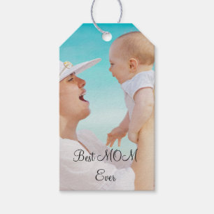 Modern Mamma-foto och Toppen-text Bidrag till Ma Presentetikett