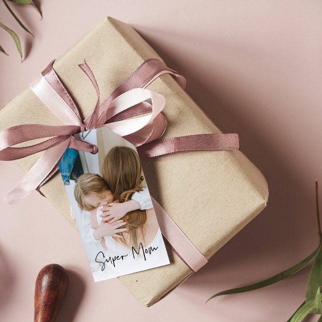 Modern Mamma-foto och Toppen-text | Bidrag till Ma Presentetikett (Skapare uppladdad)