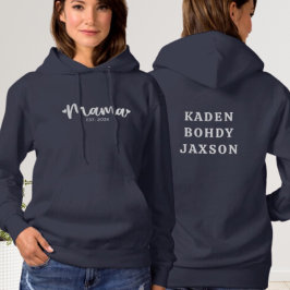 Modern Mamma Front & Back Typography med Personlig T Shirt