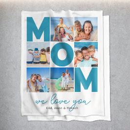 Modern Mamma har anpassat 6 fotokollage Fleecefilt