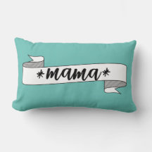 Modern mamma i blått och vitt