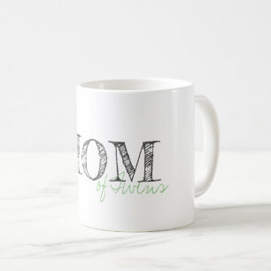 Modern Mamma i Twillingar Grått Spädbarn Kids Kaffemugg