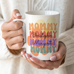 Modern Mamma Kids Namn Mors dag Gift Kaffemugg