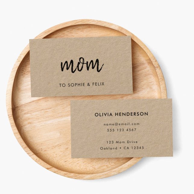 Modern Mamma | Kontaktkort för Kraft Rustic Mamma Rabattkort (Skapare uppladdad)