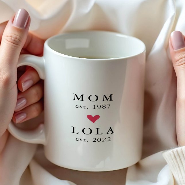 Modern Mamma | Lola År Est. Kaffemug Kaffemugg (Skapare uppladdad)