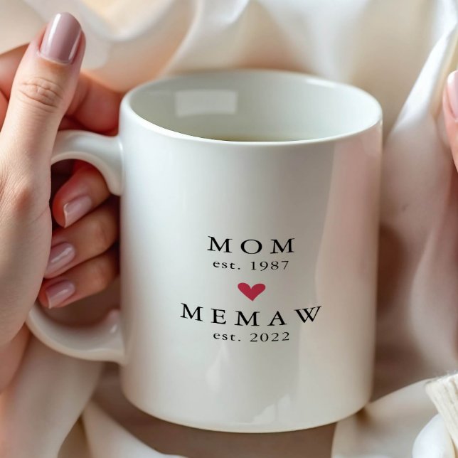 Modern Mamma | Mamaw År Est. Kaffe Mugg (Skapare uppladdad)