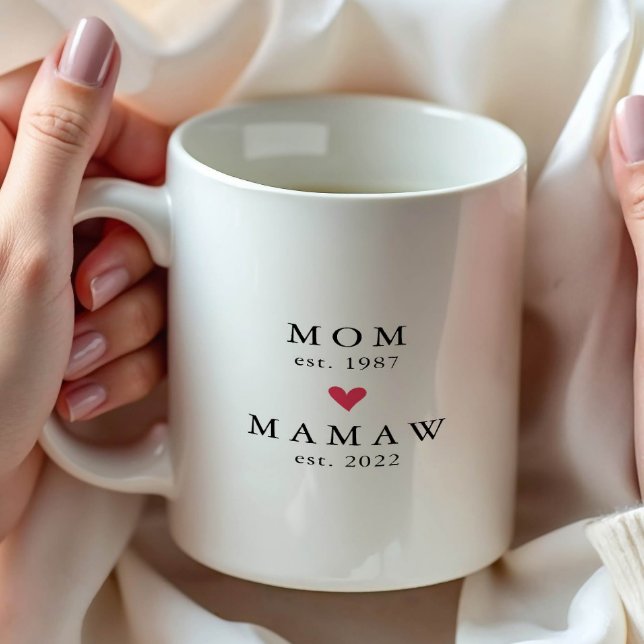 Modern Mamma | Memaw År Est. Kaffemugg (Skapare uppladdad)